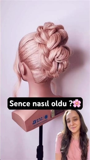 Braided bun model 🌸 #explore #highlight #braid #hairstyling #bun