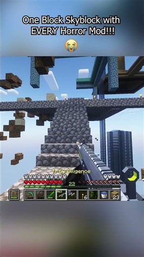 Playing One Block Skyblock with EVERY Horror Mod #minecraft