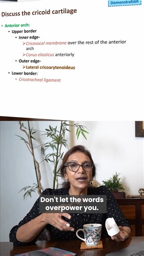 VB Anatomy Academy on Instagram: "Cricoid cartilage of the larynx — explained clearly. This reel covers the shape, views, attachments, and function of the cricoid cartilage using a simple paper model. • Anterior, lateral & posterior views • Cricovocal membrane & cricothyroid muscle • Lateral vs posterior cricoarytenoid muscles • Mechanism of vocal cord adduction & abduction • Why the posterior cricoarytenoid is the life-saving muscle Designed for MBBS, dental, nursing, speech & ENT students. Use