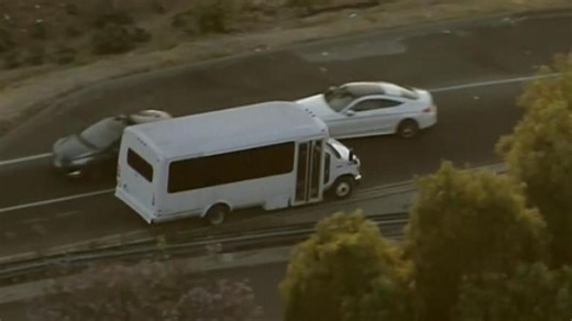 The driver of a stolen hospital van led police on a pursuit in Los Angeles. Authorities said the van was stolen during a shift change at a children's hospital.