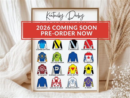 2026 Kentucky Derby Jockey Silks Poster | 152nd Kentucky Derby Party Printable | Horse Roster Sign | Instant Digital Download | Derby Party - Etsy
