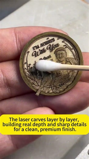 Relief Laser Engraving Custom Metal Coin | Deep Engraving Demo