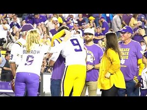 Joe Burrow dons a 'Burreaux' jersey on LSU's senior night