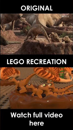 The Dinosaurus Documentary Trailer LEGO Recreation | Side by Side Comparison 2 | 3D animation