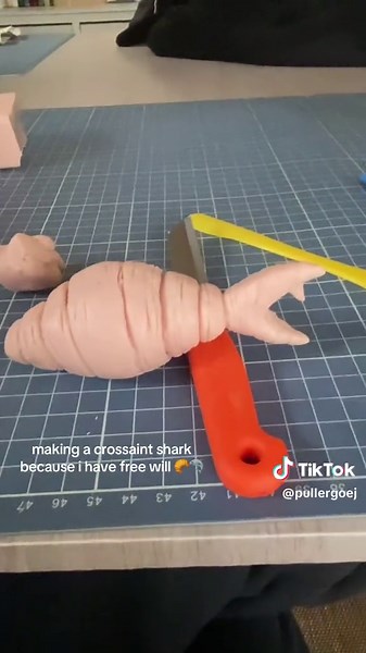 Creating a Croissant Shark with Sculpey Clay