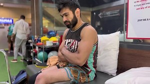 To increase ramge of motion 1st time to try and walk on injured knee 6th week post acl mcl meniscus surgery #carlosagassi