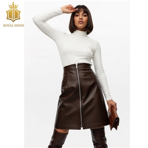 Women’s Premium Leather Midi Skirt | Elegant Mid-length Skirt | Casual, Office & Night Out Fashion | Handmade Quality | Gift for Her - Etsy