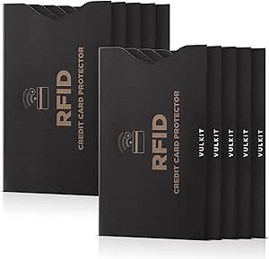 VULKIT RFID Blocking Sleeves 10 Pcs Credit Card Holders, Anti-Theft RFID Blocker Sets Travel Essentials Fits Bags & Purses