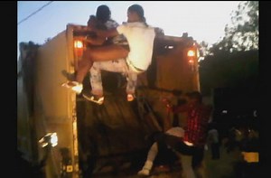 Only In Jamaica: Girls Daggering In The Back Of A Dumpster Truck!
