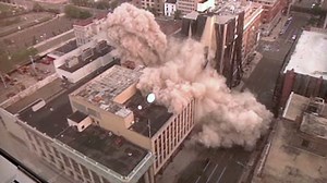 Watch historic building implode