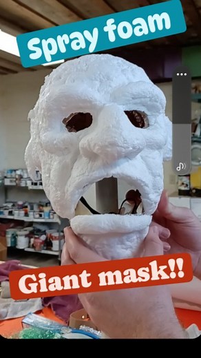 30K views · 4.2K reactions | Here there be giants! That one time I made an articulating giant mask out of foil, paper mache, and spray foam. Follow us for more! #mask #sprayfoam #loctite #jackandthebeanstalk #articulatedmask | MattaMagical | Facebook