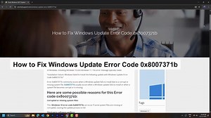How to Fix Windows Update Error Code 0x8007371b