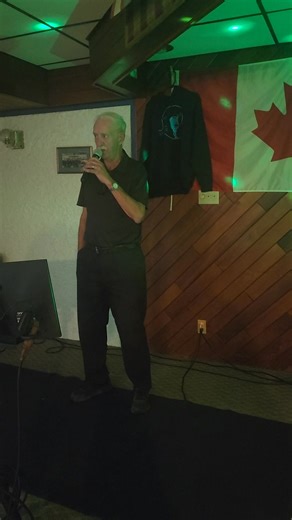 My former high school hockey coach mr. Dell Cline on a saturday night at the legion. Who knew he had such a great voice? I only remember him yelling at me to "get off the ice". One of those- "i love this gig" moments! | JZ Karaoke
