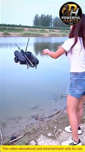 Girl Uses Remote-Control Machine to Catch Fish #shorts #fishing #usa
