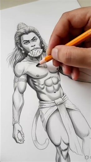 Hanuman Ji ki drawing banate hue short video..