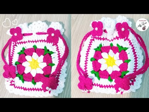 Crochet Drawstring Pouch Tutorial for Beginners | Basic Crochet Pouch
