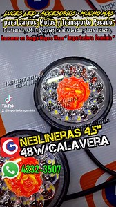 NEBLINERA LED MULTI COLOR CALAVERA ⚡️ ➡️ Precio en efectivo 💵 Q110 Par ⬅️ •48w de potencia •Tamaño de 4.5 pulgadas. •Posee conexión independiente para calavera multi color, el cambio de luz lo realiza al apagar y encender. •Posee Luz blanca principal y flasher, hace cambio al apagar y encender. •12 voltios. 📦🛵🚚 Contamos con envíos hacia toda GUATEMALA: 🟣 Ciudad CAPITAL* costo de envío Q28 * adicionales Pagas al recibir. 🟣 Envíos AFUERA Ciudad capital / Departamentales *costo de envío Q34* 
