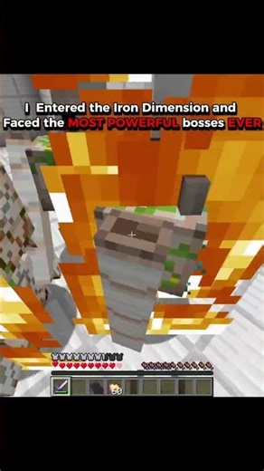 Minecraft portals and bosses 😱 Iron Dimension battle! #minecraft #shorts #portal #trending