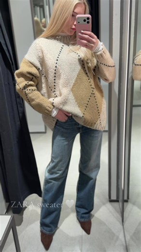 @ZARA sweater, I’m trying S size 🌸 #zarahaul #zarasweater #zaranew #zarajeans
