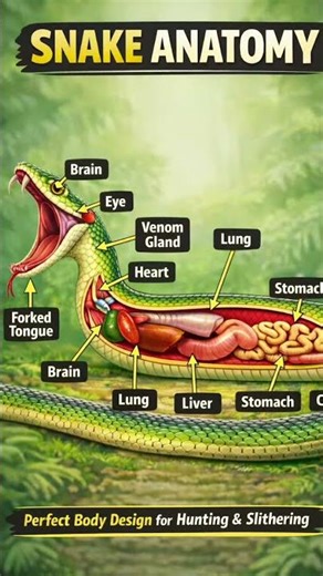 Inside a Snake’s Body 🐍 | Snake Anatomy Explained #snake #anatomy #science #biology #shorts
