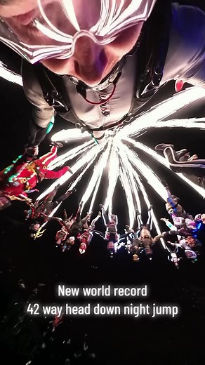 World Record Night Jump with Pyro | Skydiving POV