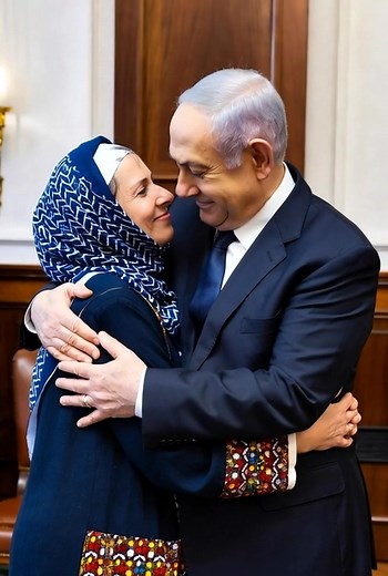 The Israeli woman started crying and hugging Benjamin Netanyahu. | Karan