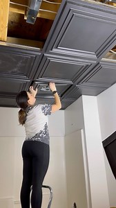 Upgrade your ugly drop ceiling with this easy and affordable idea! Yes, they come in different colors! 😍 link in bio to shop. #dropceiling #dropceilingdesign #ceilingdesigns #ceilingtiles | Welcome to the Woods