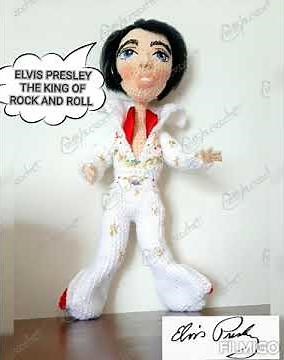 ELVIS PRESLEY AMIGURUMI CROCHET DOLL HANDMADE WITH LOVE .THE KING OF ROCK AND ROLL