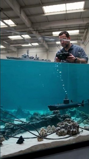 RC Submarine in Aquarium Test Video Realistic Underwater Naval Model Scene #innovation #robotics