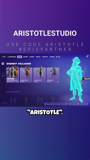 NEW ITEM SHOP! Use code ARISTOTLE #epicpartner #Fortnite #ItemShop #vbucks #fortniteskins #shorts