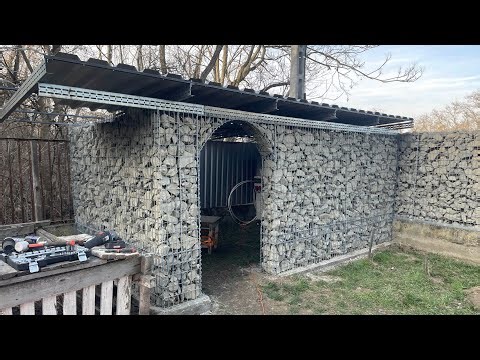 Building a Garden Tool Shed from Gabion | DIY Outdoor Project