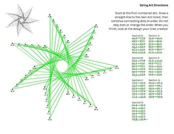 String Art Worksheet - 7 Section Star - Side 2-2 Connection Pattern