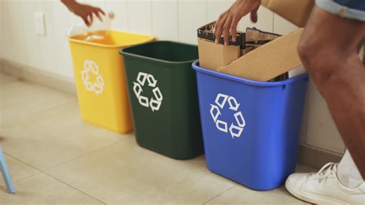 Father and Son Sorting Recycling - Free Stock Video