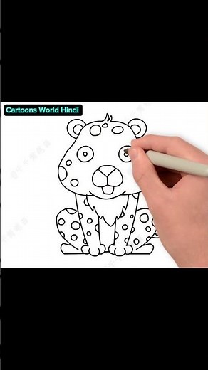How to draw a cute leopard simple drawing_land animal video simple drawing #instadraw #easydraw