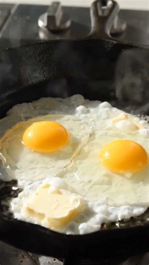Perfect Sunny Side Up Eggs 🍳 Crispy Breakfast Recipe | Easy American Style Eggs #Shorts