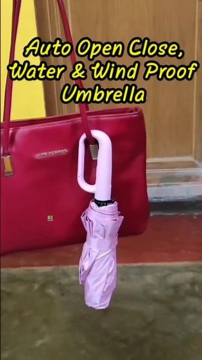 Auto open close, UV umbrella with novelty carabiner handle, water & wind proof #compactumbrella