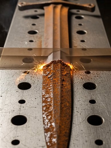 Rusted Medieval Sword Laser Cleaning 🔥 Satisfying Transformation Watch this heavily rusted medieval longsword transform with realistic laser cleaning 🔥 Extreme corrosion removal, satisfying visuals, and industrial cleaning process in macro detail. No fake effects — pure realistic rust removal experience ⚔️ #rustremoval #lasercleaning #satisfying #restoration #metalcleaning sword restoration metal cleaning process laser rust cleaning satisfying rust removal industrial cleaning before after rust