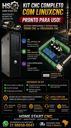 KIT CNC COMPLETO COM LINUXCNC PRONTO PARA USO