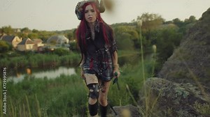 Beneath the summer sky, women unite in a spiritual ceremony, their white dresses swirling, red wreaths and flowers mingling with pagan chants and nature's whispers.