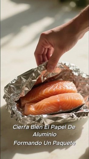Salmón al Horno en Papel de Aluminio 15 min🐟✨ #cocinaconsabor #cocina #recetas #alimentossanos