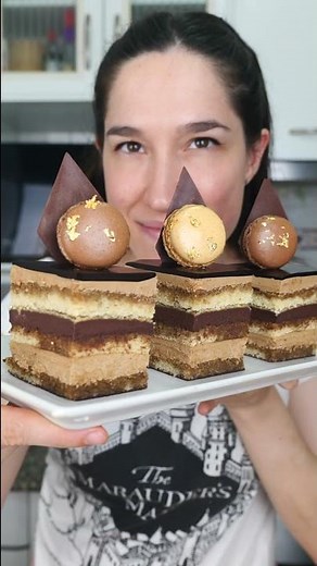 Opera Cake 🍫⭐️! Classic Coffee and Chocolate Cake 🎥 LaDulcepedia