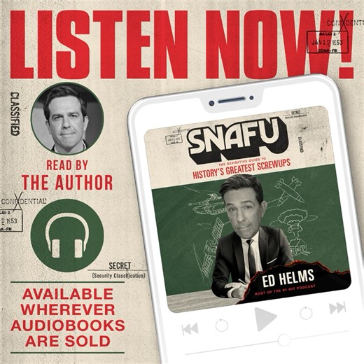 Breaking News! The AUDIOBOOK version of my new book “SNAFU: The Definitive Guide to History’s Greatest Screwups” drops April 29! If you’re a fan of the podcast, then you’re familiar with my melodious voice waxing poetic about the greatest faceplants of the 20th century – but soon you can hear me reading about many more fascinating SNAFU’s from the book! More bang for your buck, right!? Pre-order at www.snafu-book.com and also find out where you can come see me on my book tour! FilmNation Enterta