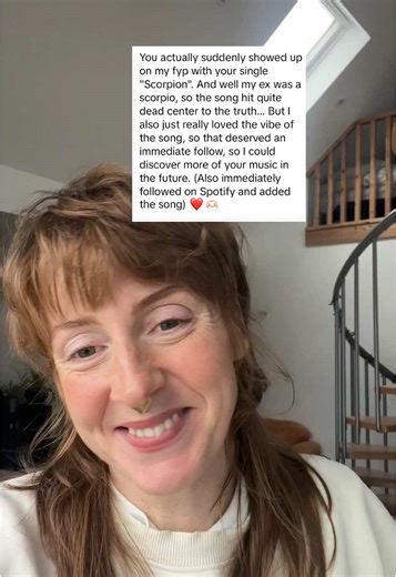 Sometimes the algorithm gets it right. Shout out to the people who find my music at the exact wrong/right time in their lives The best part of releasing music is seeing where it lands and who it ends up meaning something to. This message properly made my day. For anyone new here, welcome into the mess of creative overthinkers 🫶 you’re home! #altrockmusician #tonightalive #tellingstory #90snostalgic #millenialmusic #selfidentity #alttiktok #musicrecommendations