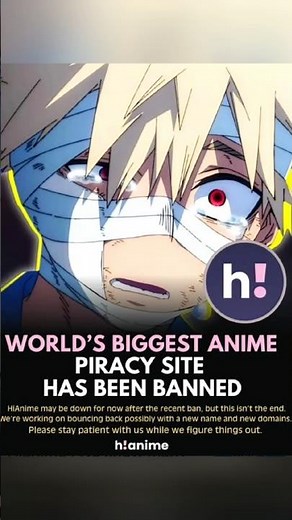 World's biggest anime piracy site has been banned 😭😱 #animeshorts #animeweb