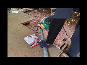電気丸ノコで単管パイプが切れる