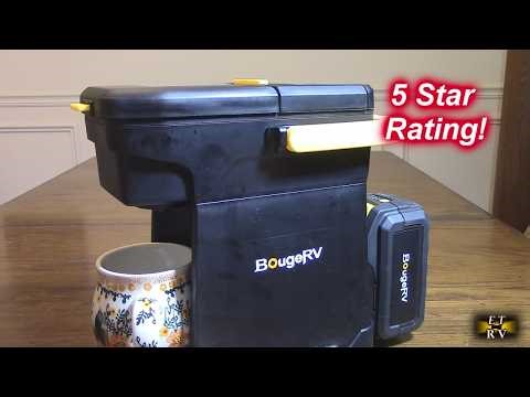CORDLESS COFFEE MACHINE! BougeRV -Battery Powered or 120V , K Cup or Grounds!
