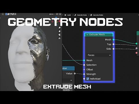 [Geometry Nodes Tutorial] Extrude Mesh Node