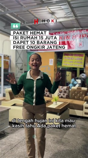 15 JUTA AJA BISA BIKIN RUMAH KAMU FULL!! [STOCK TERBATAS] FREE ONGKIR JAWA TENGAH Hoki Furniture ada paket isian rumah cuma Rp 15.000.000 aja udah dapet 10 barang sekaligus 😱. Dapetnya apa aja sih? 1. Sofa Century Udah plus sama meja dan bantal sofanya 2. 1 set Kasur Multi Bed ukuran 160x200 3. ⁠1 set Kasur Multi Bed ukuran 120x200 4. Lemari Besi Ukuran 120 ada kaca lebar full body 5. ⁠Lemari Besi Ukuran 90 ada kaca lebar full body 6. ⁠Meja Rias LED alas marmer Kursi 7. ⁠Meja Rias Aesthetic Set