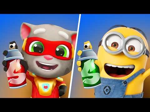 Talking Tom Hero Dash VS Minion Rush Runner Game, Tom Hero Dash New Update, Talking Tom Cat Gameplay