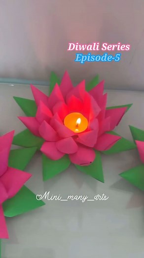 Art by Shabnam | Diwali series- Episode-5 lotus t-light holder from paper crafting , lotus shape paper crafting , Diwali decoration ideas , Diwali crafts ,... | Instagram
